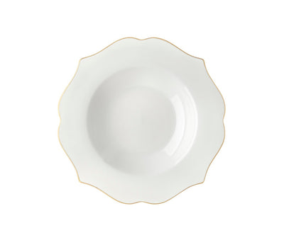 Piatto fondo a falda merletto bordo oro Ø 22 cm
