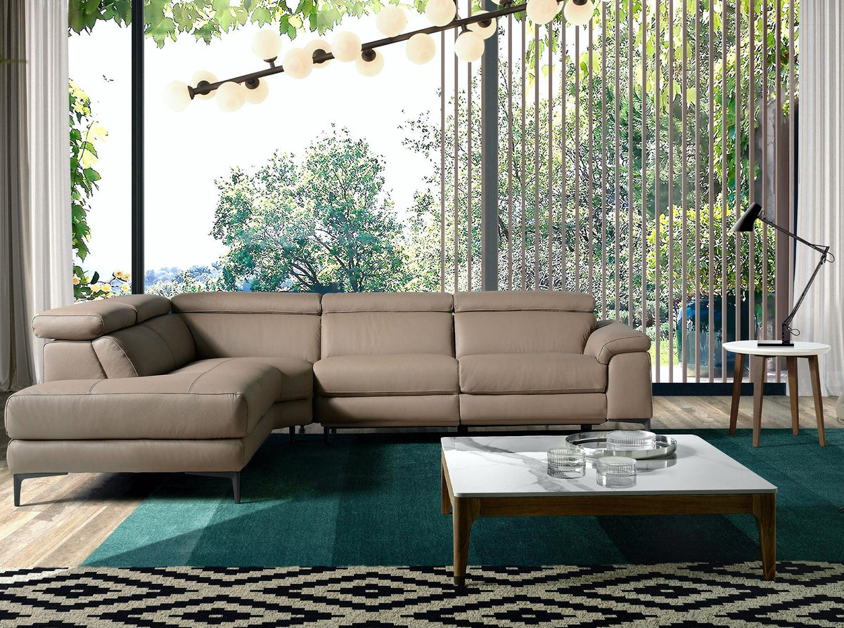 Divano relax chaise longue destro in pelle visone