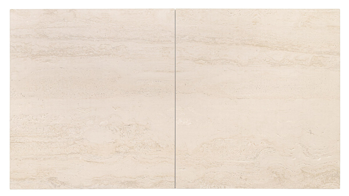 Tavolo allungabile in gres porcellanato effetto marmo 160-200x90 cm