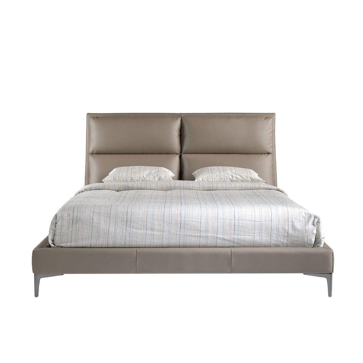 Letto in similpelle color visone