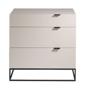 Cassettiera legno grigio e acciaio nero
