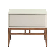 Comodino in legno beige e noce