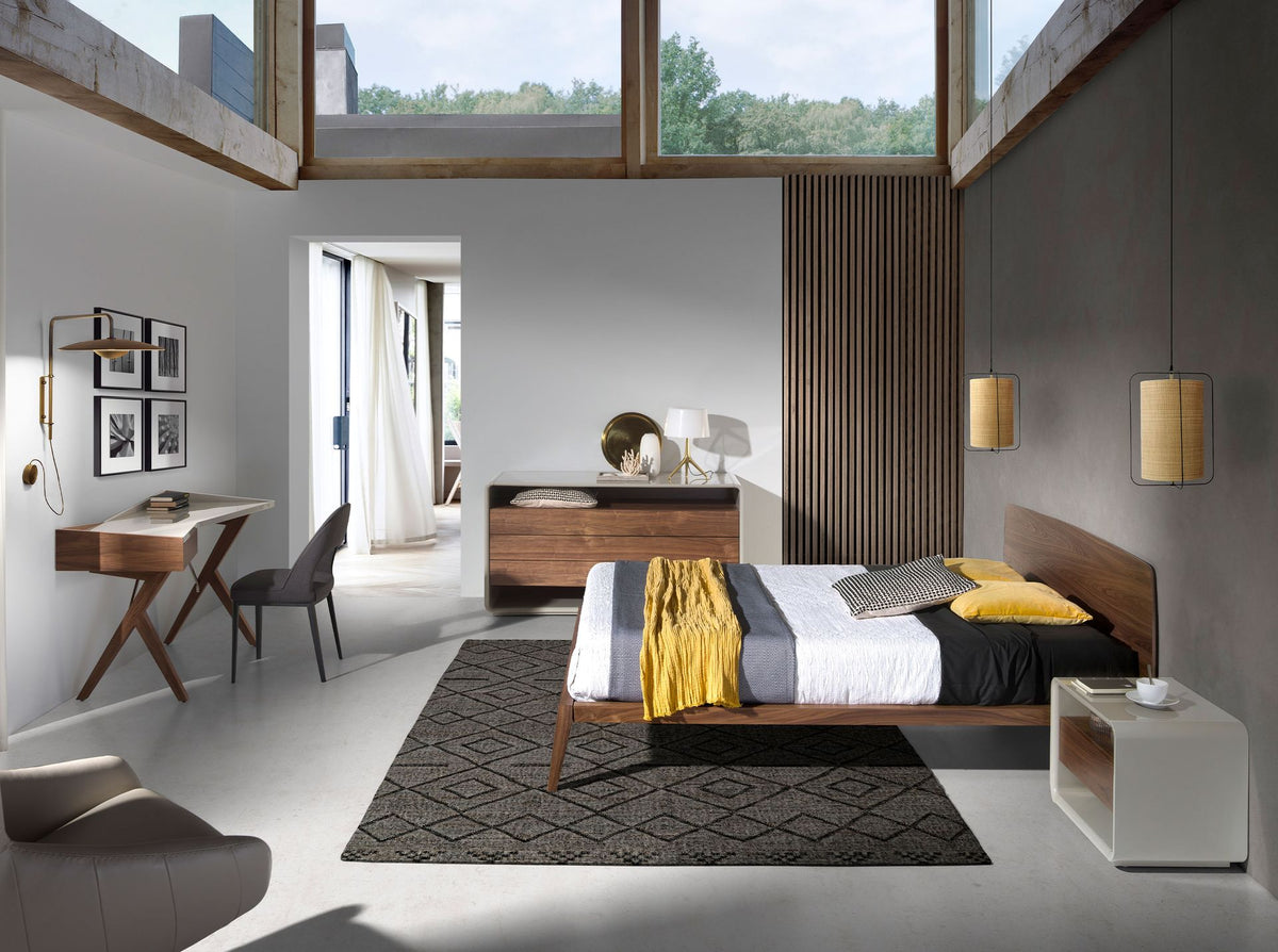 Comodino noce e legno grigio