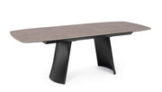 Tavolo allungabile in ceramica con gambe in acciaio 180-220x90 cm