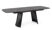 Tavolo allungabile in vetro effetto bocciardato 180-220x90 cm