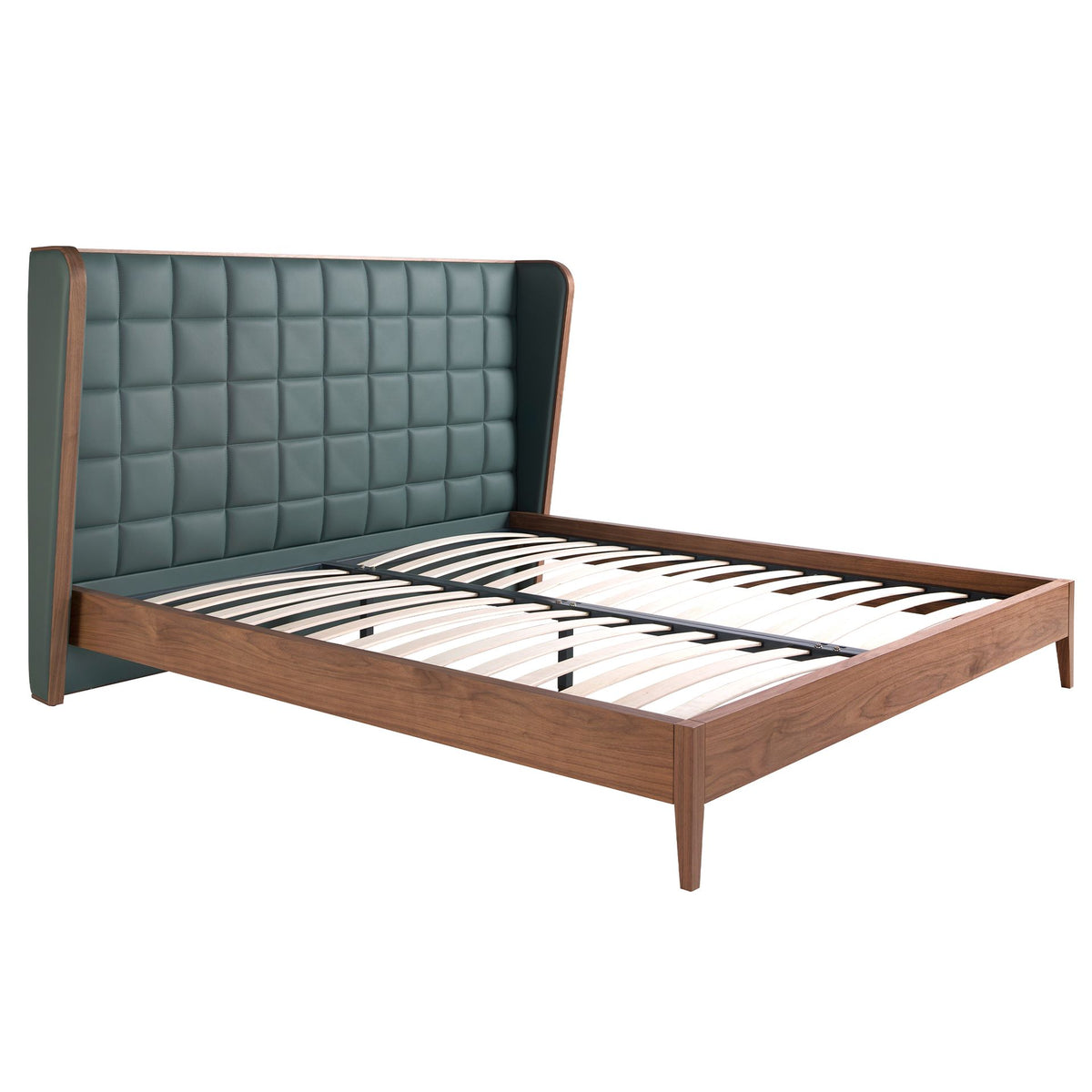 Letto in ecopelle verde scuro