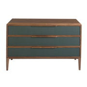 Cassettiera in pvc verde scuro e noce