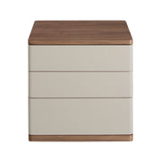 Comodino in legno grigio e noce