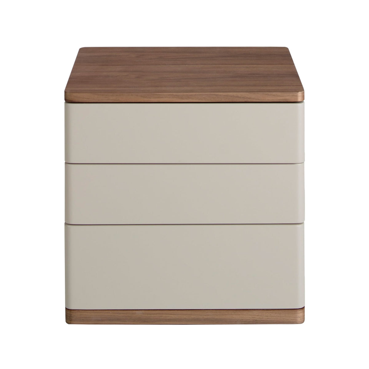 Comodino in legno grigio e noce