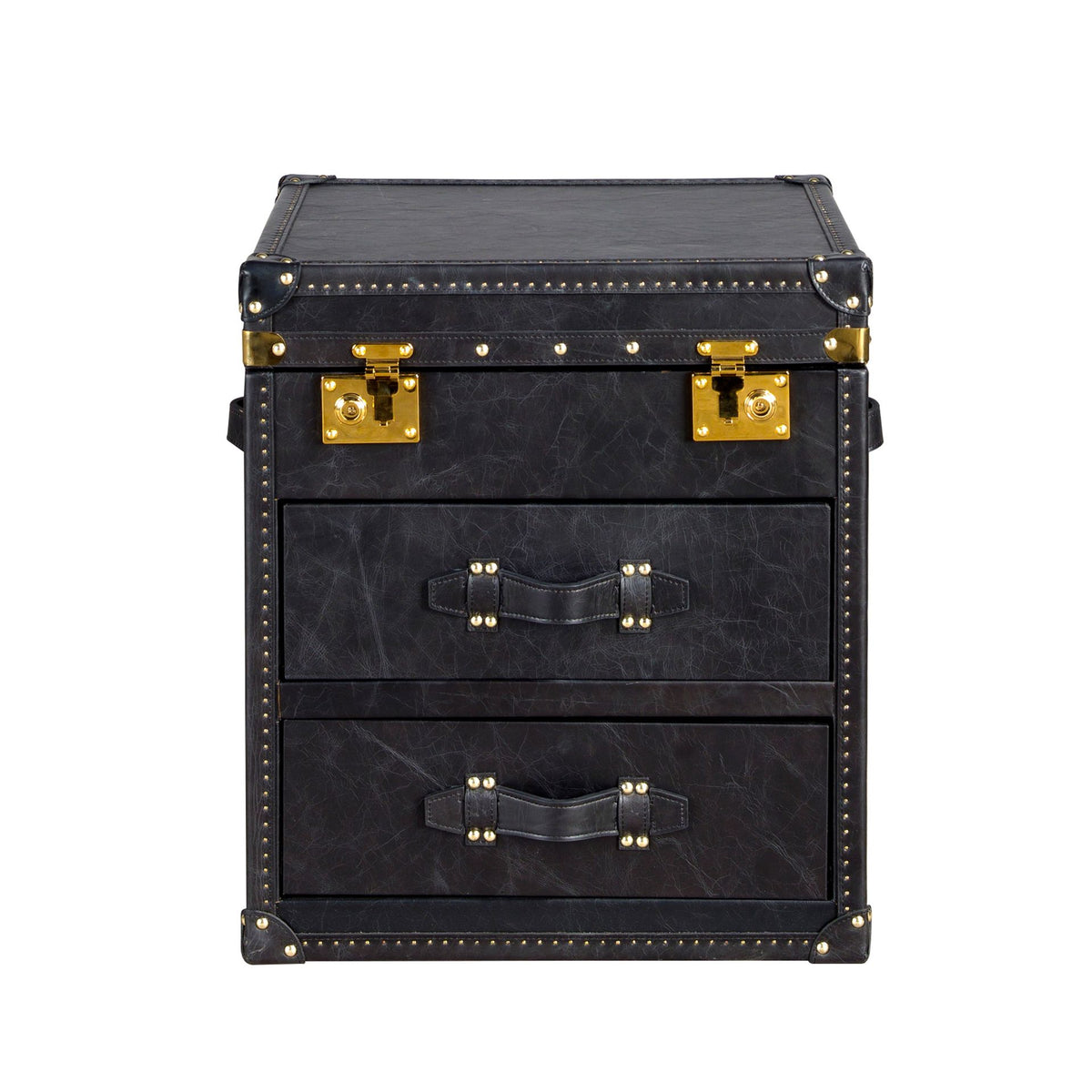 Baule in pelle nera