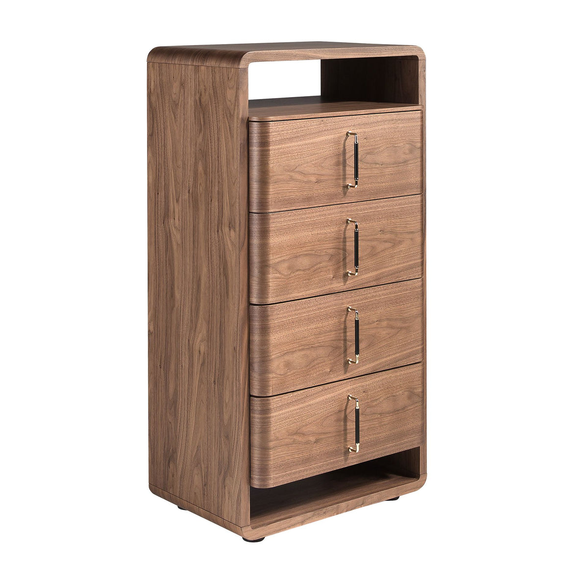 Chiffonier in noce e PVC nero