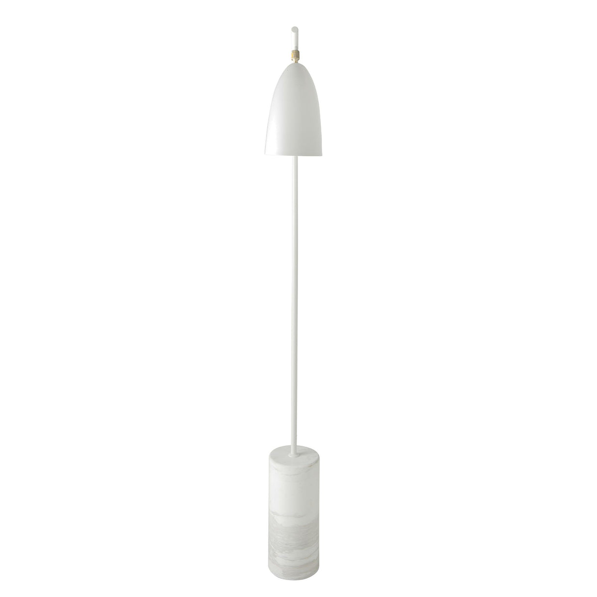 Lampada da terra in marmo e acciaio bianco