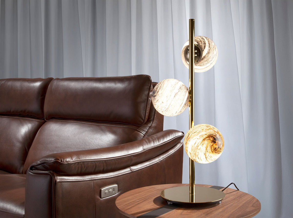 Lampada da tavolo in acciaio inox