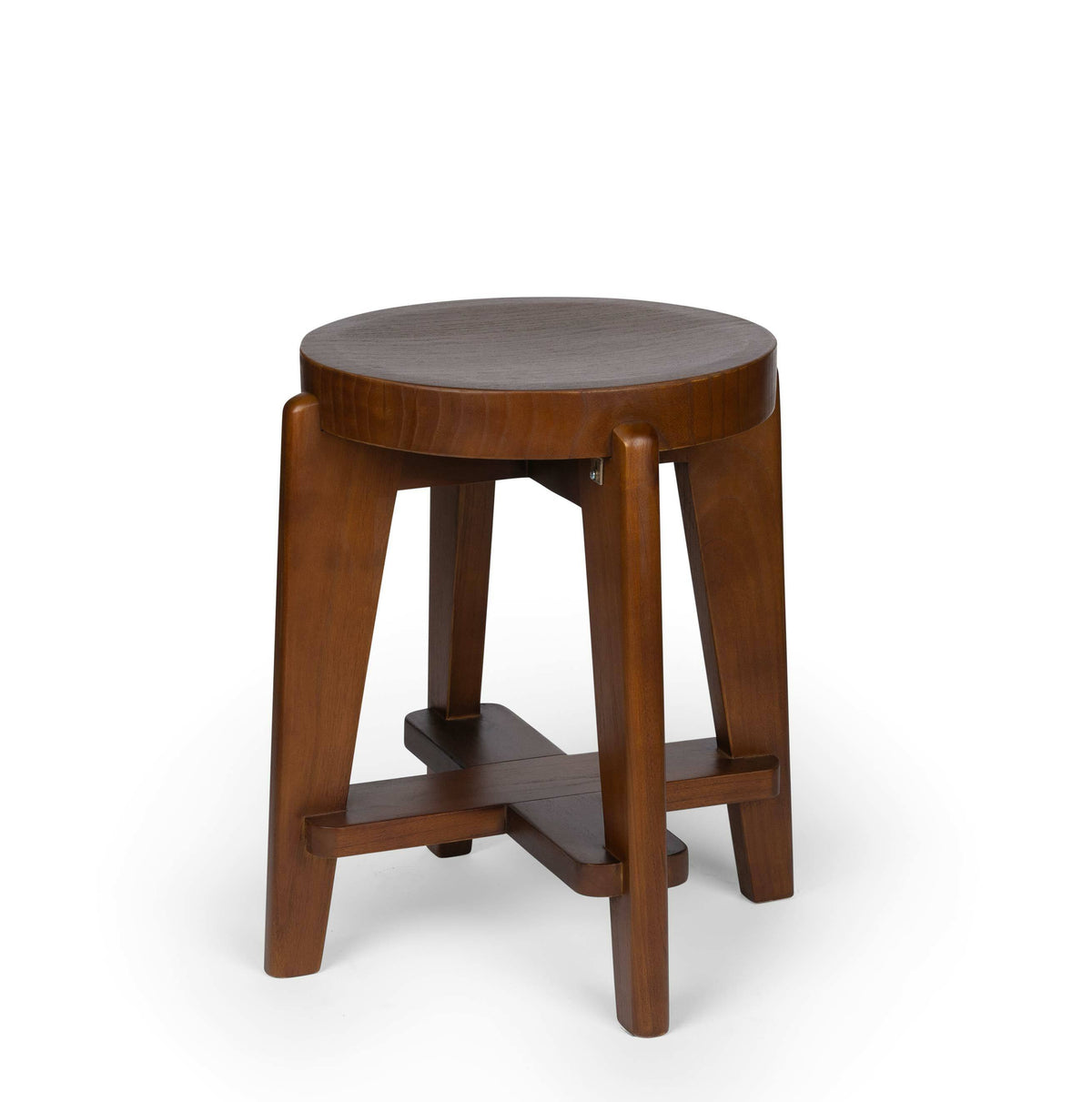 Sgabello basso Low Bar Stool Wood DT.W.19. H47cm - Dark Brown - Pierre Jeanneret Edition