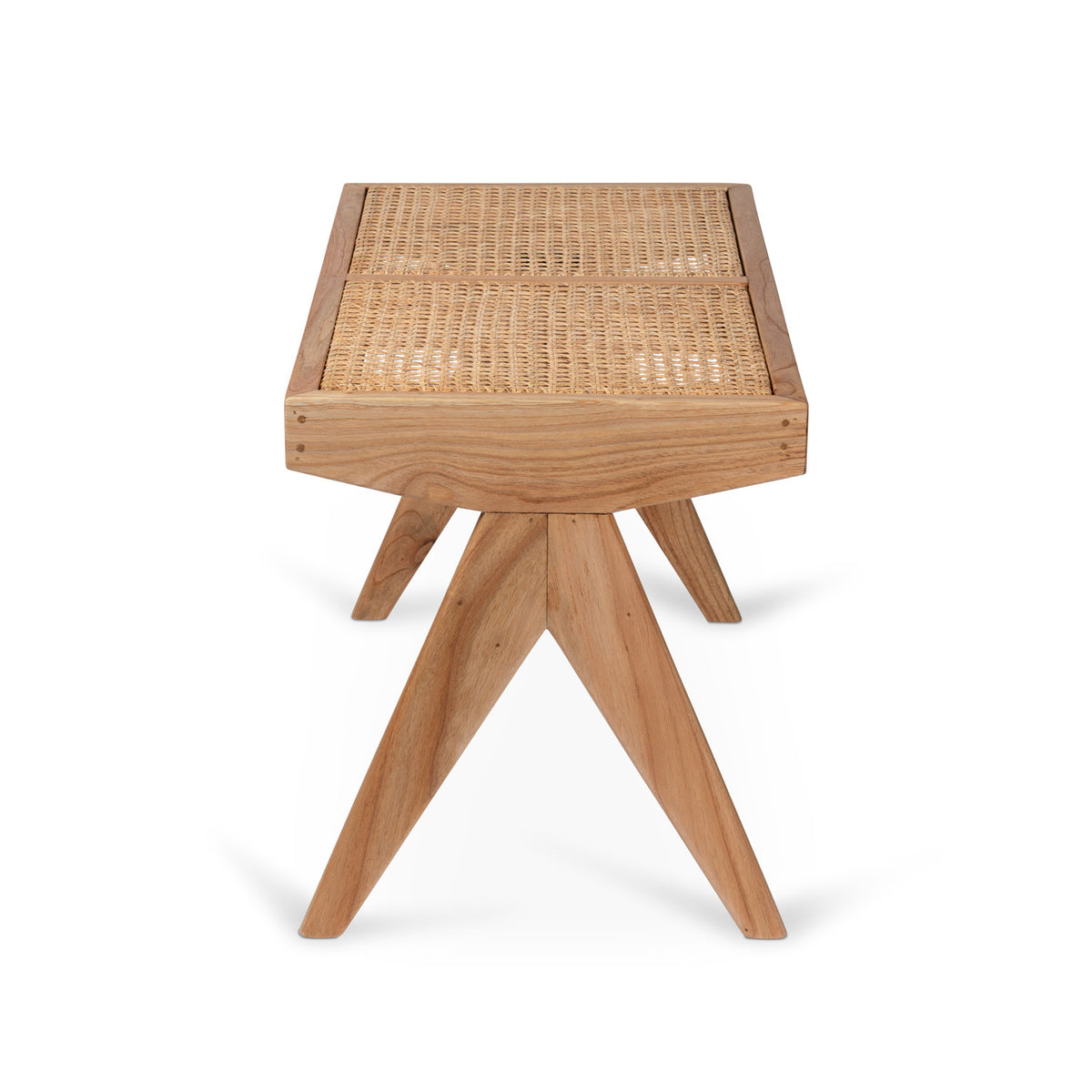 Panca in rattan B.T.H. Flats 2 - Natural - Pierre Jeanneret Edition