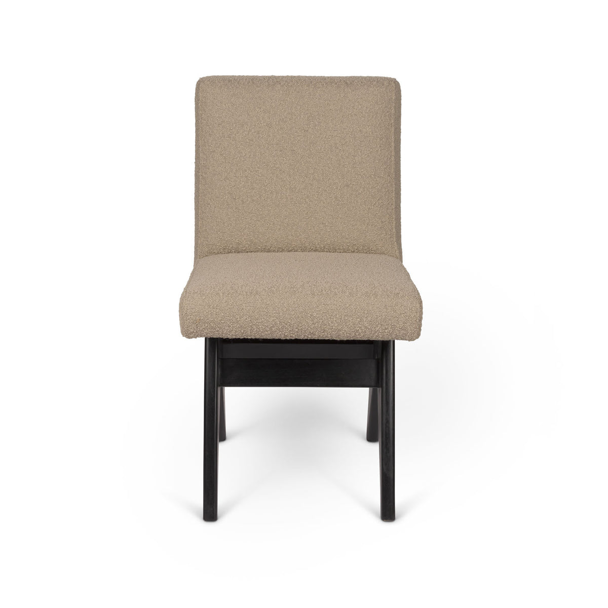 Sedia Dining Sofa Jacques Bouclè Taupe - struttura Charcoal Black - Pierre Jeanneret Edition