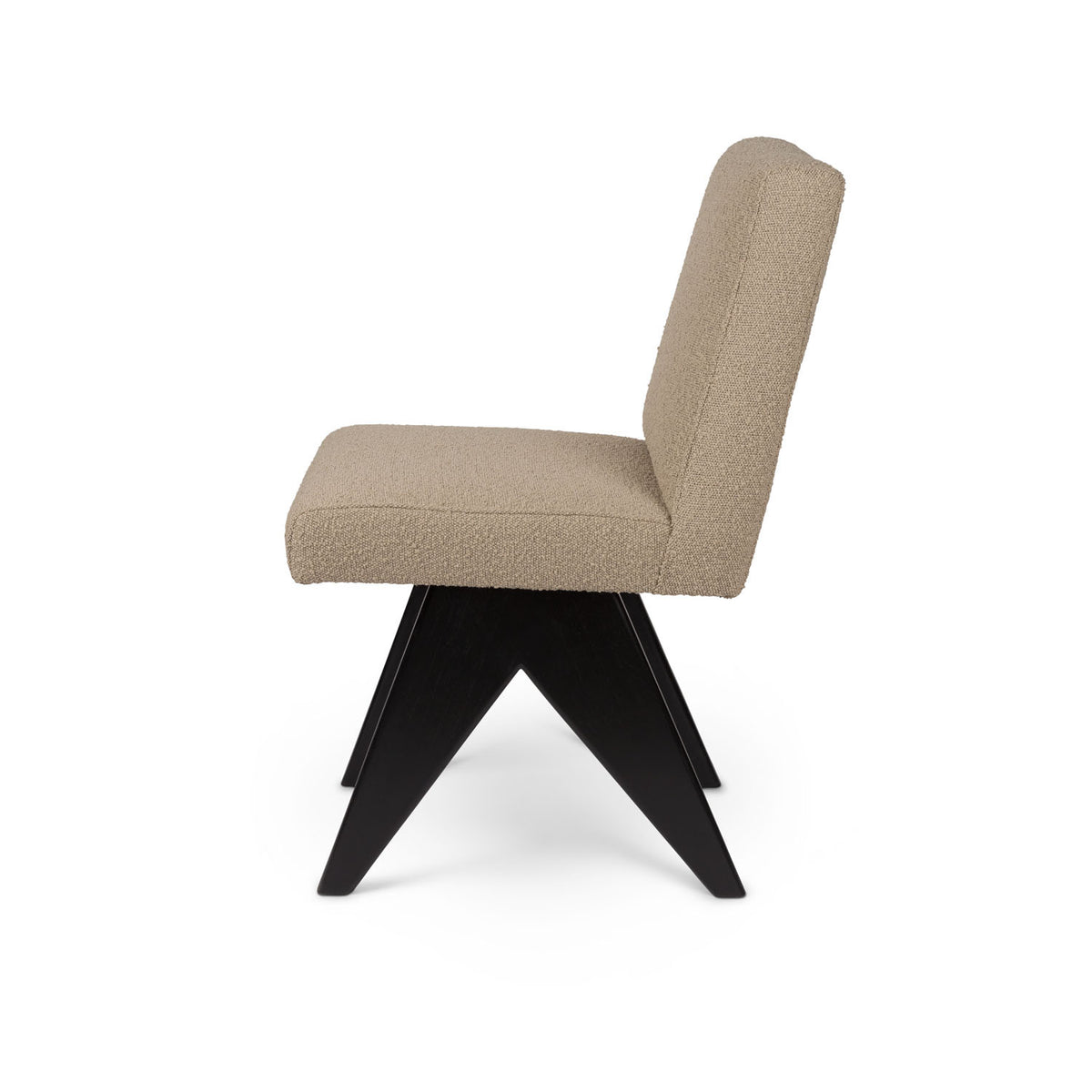 Sedia Dining Sofa Jacques Bouclè Taupe - struttura Charcoal Black - Pierre Jeanneret Edition