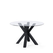 Tavolo JADE 100 rotondo fisso - Vetro/Nero