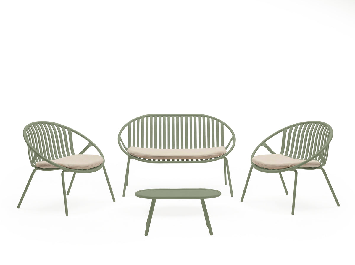 Set da giardino IBIZA – divano, 2 poltrone e tavolino