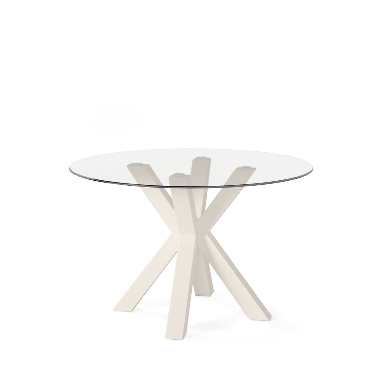 Tavolo JADE 100 rotondo fisso - Vetro/Beige