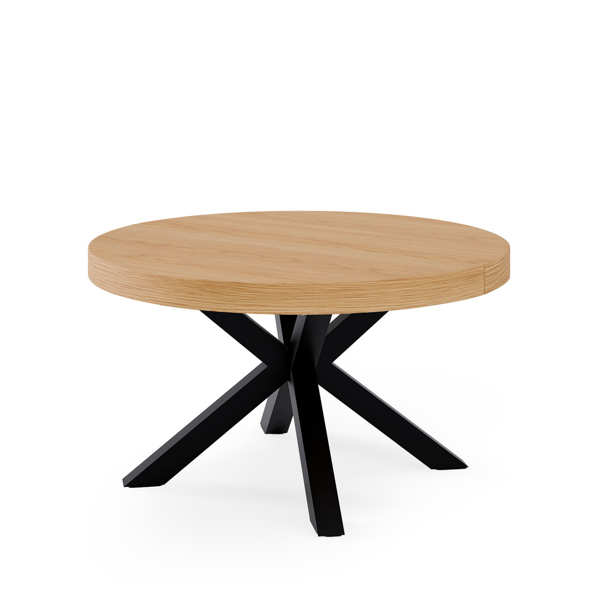 Tavolo MILDRED 120 rotondo allungabile - Rovere/Nero