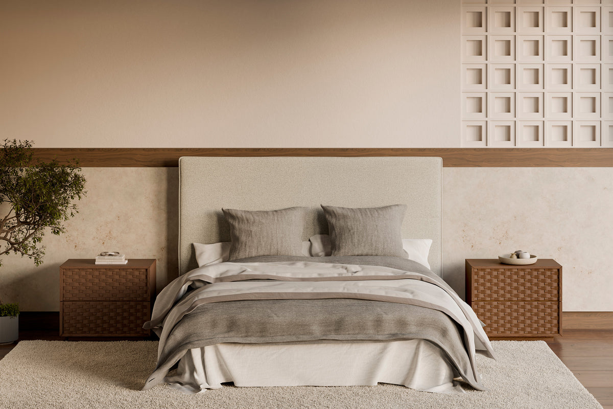 Comodino basso 2 cassetti 60 BORNEO - Noce