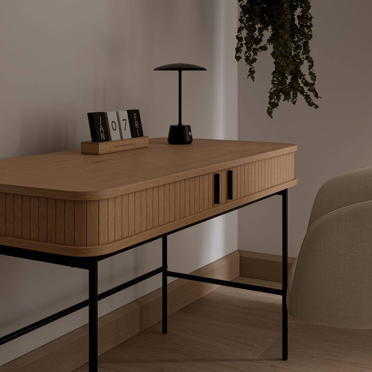 Scrivania in rovere cornell/nero
