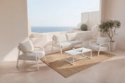 Set da giardino MUSCAT – divano, 2 poltrone e tavolino - Bianco