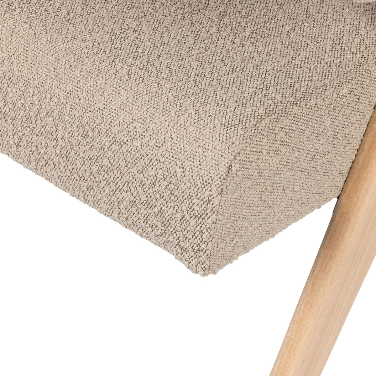 Poltrona Easy Lounge Eugene con braccioli Bouclè Taupe - struttura Natural - Pierre Jeanneret Edition