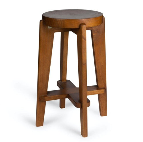Bar Stool Wood DT.W.19. H68cm - Dark Brown - Pierre Jeanneret Edition