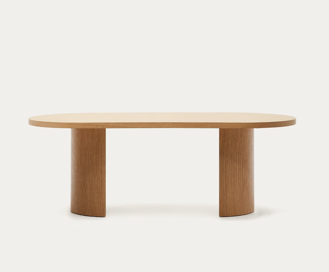 Nealy table with oak veneer and natural finish 240 x 100 cm