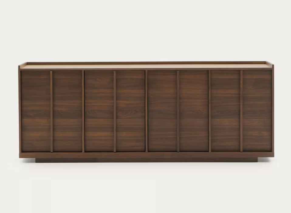 Credenza Onix di impiallacciatura in noce con finitura scura 200 x 80 cm FSC Mix Credit