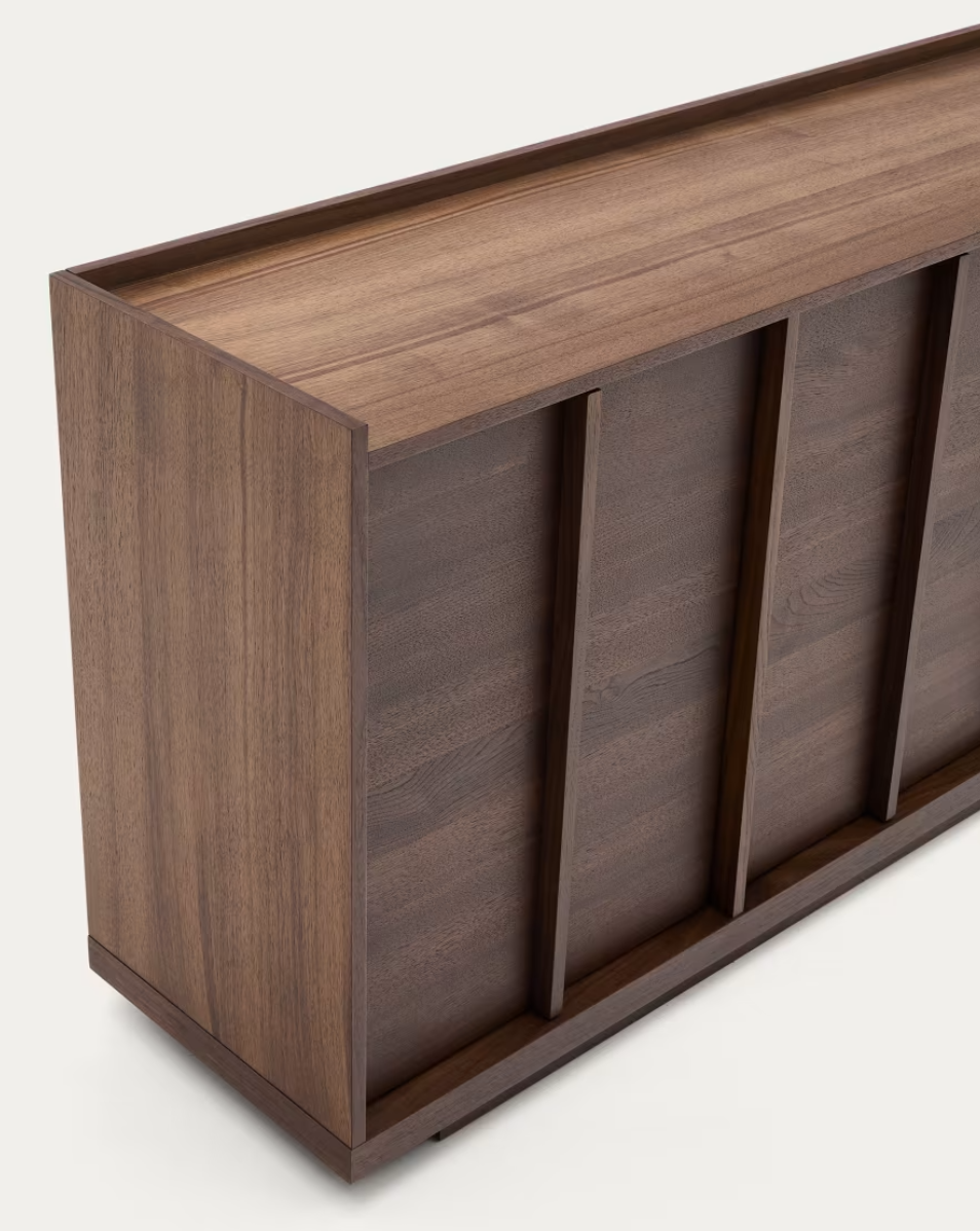 Credenza Onix di impiallacciatura in noce con finitura scura 200 x 80 cm FSC Mix Credit
