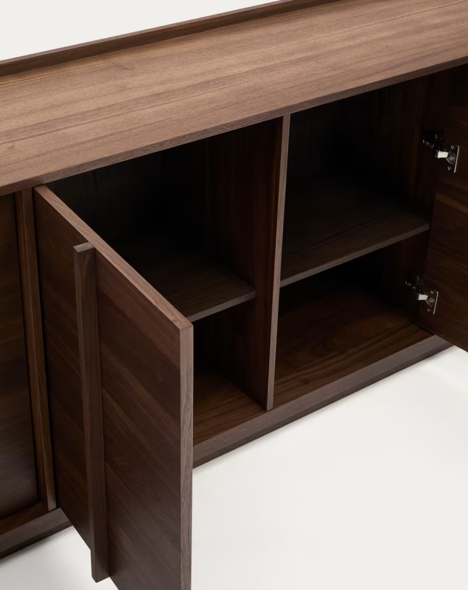 Credenza Onix di impiallacciatura in noce con finitura scura 200 x 80 cm FSC Mix Credit