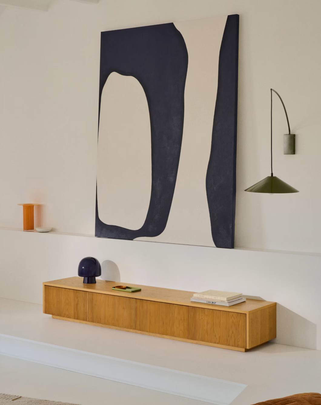 Mobile TV Helvine 4 cassetti di impiallacciatura in rovere 200 x 40 cm h30cm FSC 100%