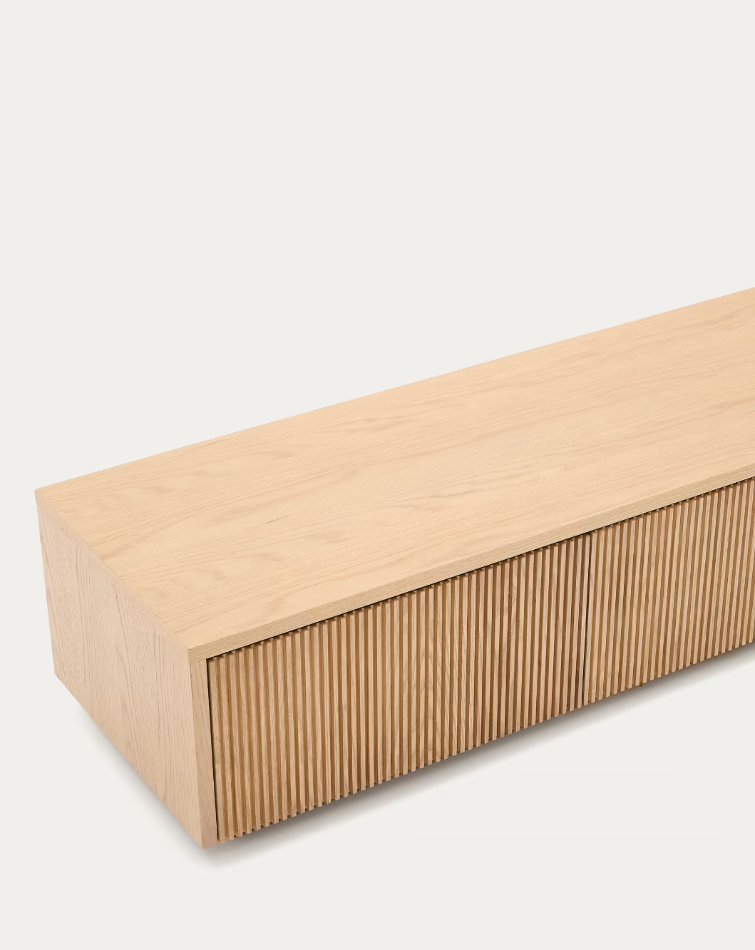 Helvine TV cabinet 4 drawers oak veneer 200 x 40 cm FSC 100%
