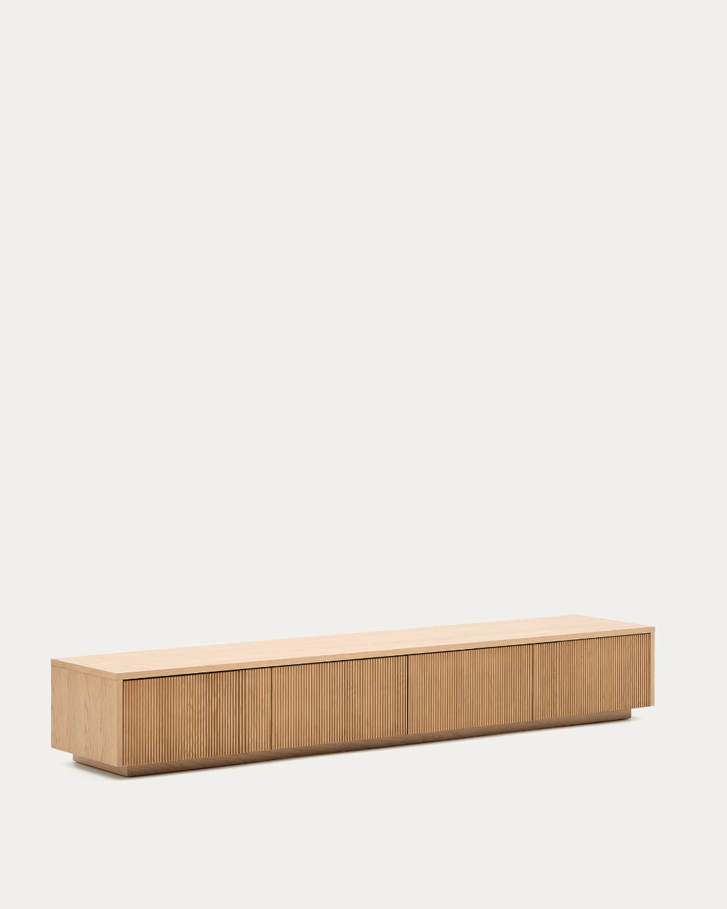 Helvine TV cabinet 4 drawers oak veneer 200 x 40 cm FSC 100%