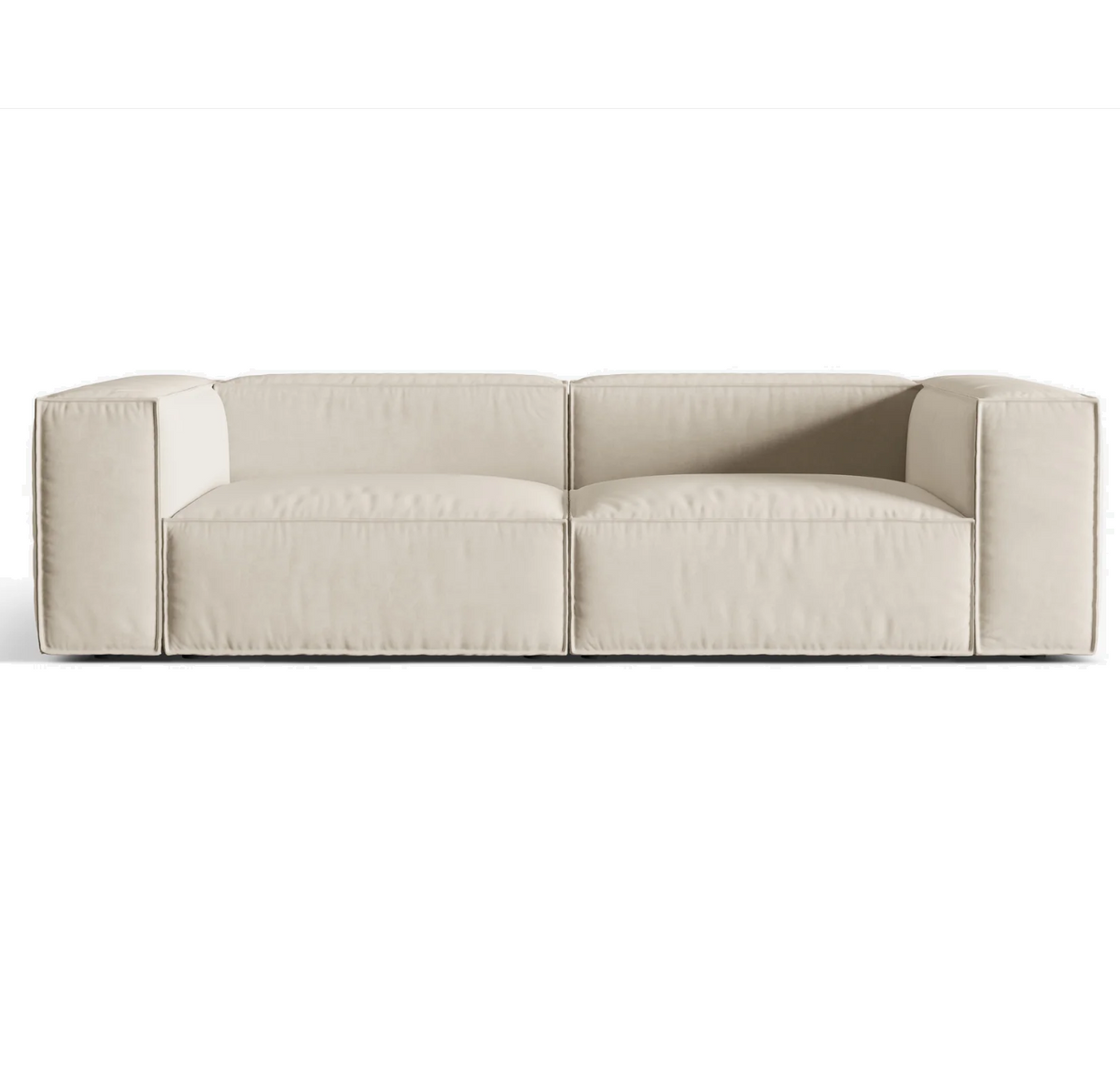 Divano NURIA 4 posti 250x110 cm - Velluto o Bouclè Beige