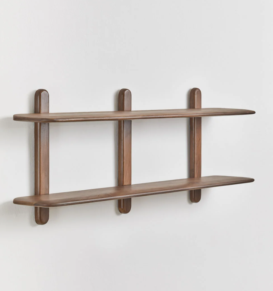 Mensola da parete in legno Veleta 130cm - Marrone acacia scuro