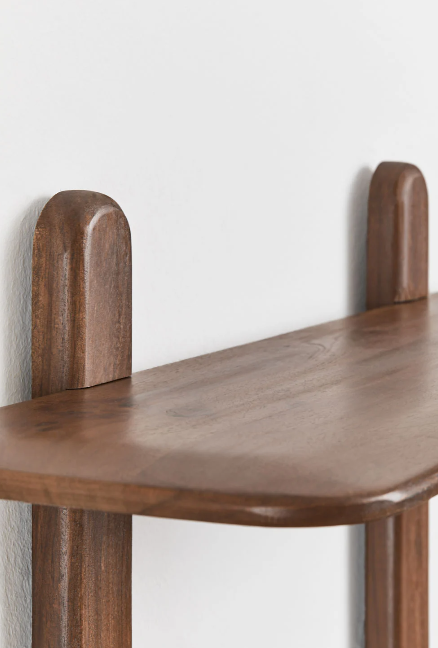 Mensola da parete in legno Veleta 130cm - Marrone acacia scuro