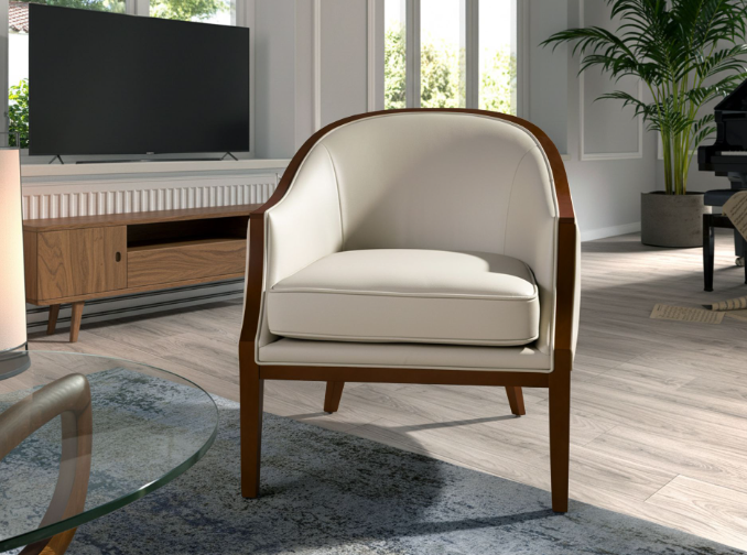 Poltrona in pelle sabbia