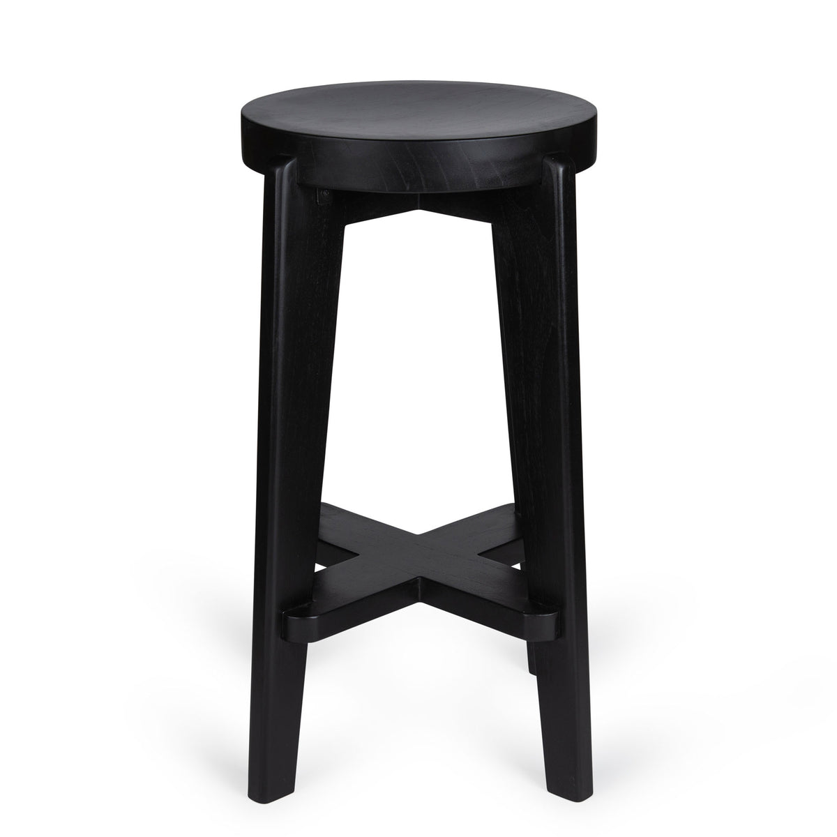 Bar Stool Wood DT.W.19. H68cm - Charcoal Black - Pierre Jeanneret Edition