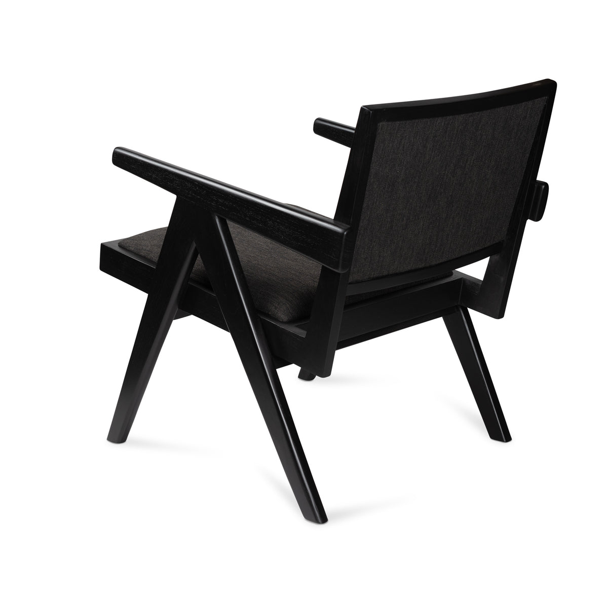 Easy Lounge Chair Jean Imbottita - Charcoal Black - Pierre Jeanneret Edition