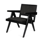 Easy Lounge Chair Jean Imbottita - Charcoal Black - Pierre Jeanneret Edition
