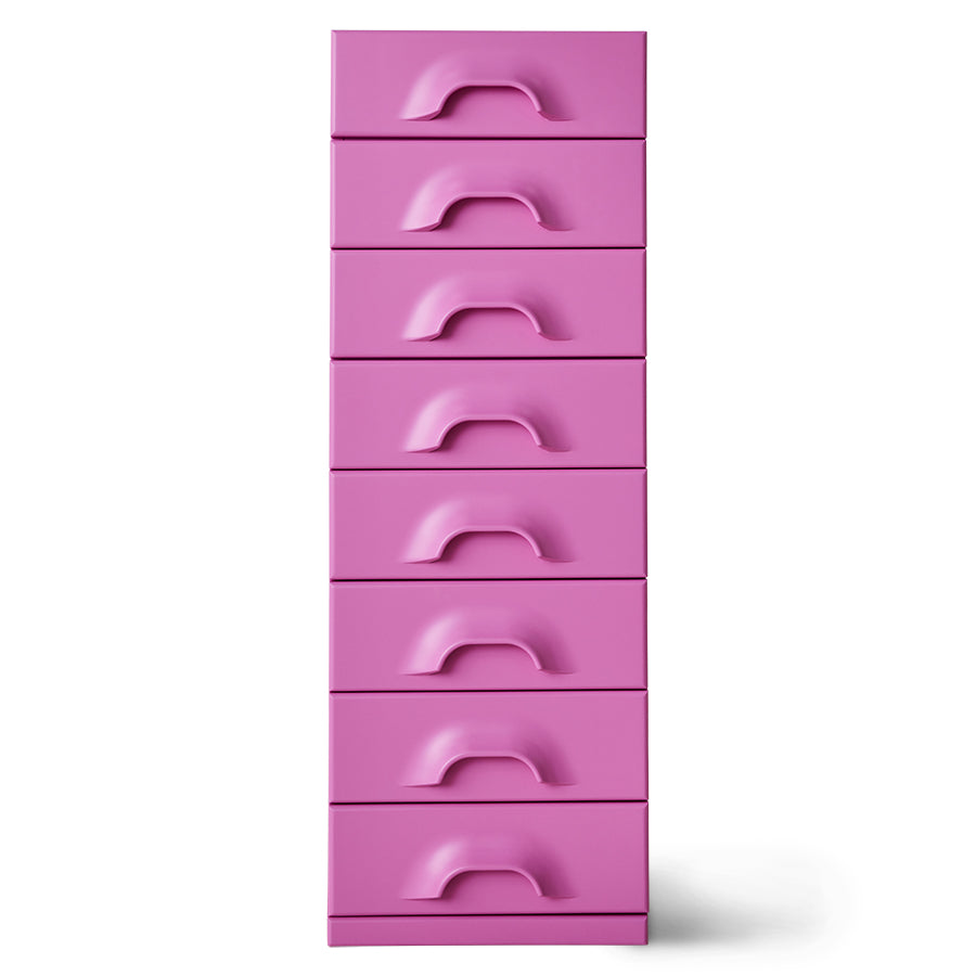 Cassettiera con 8 cassetti, rosa urbano
