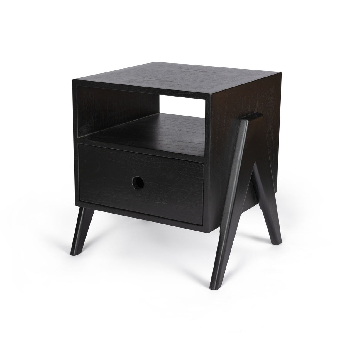 Comodino Night Cabin P.V.W. - Charcoal Black - Pierre Jeanneret Edition