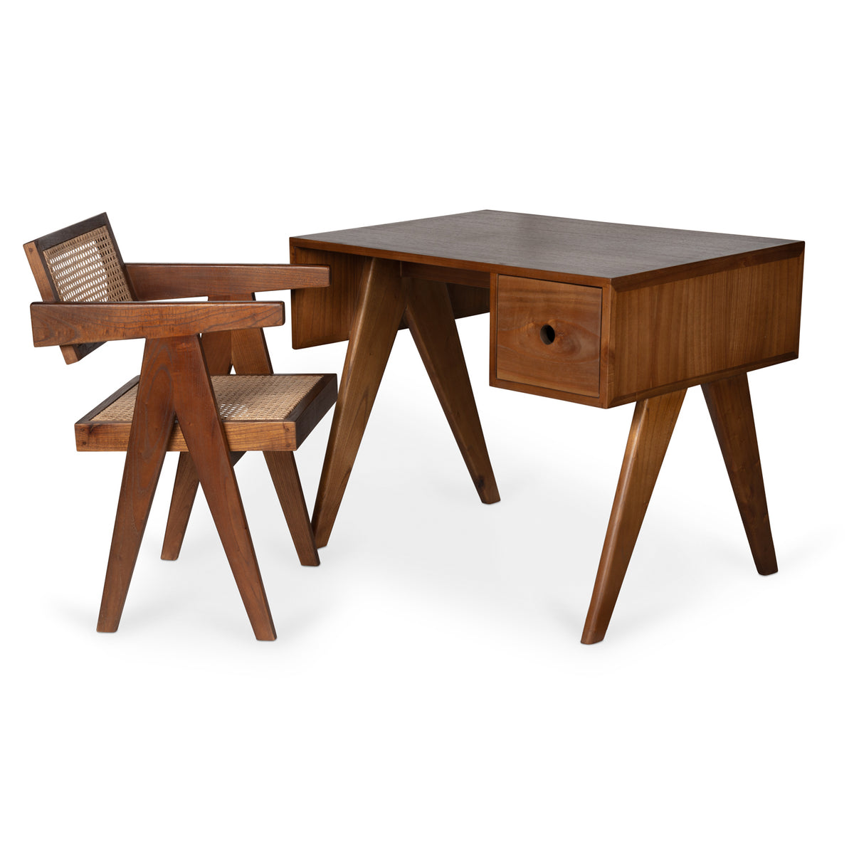 Scrivania Office Desk 90cm - Dark Brown - Pierre Jeanneret Edition