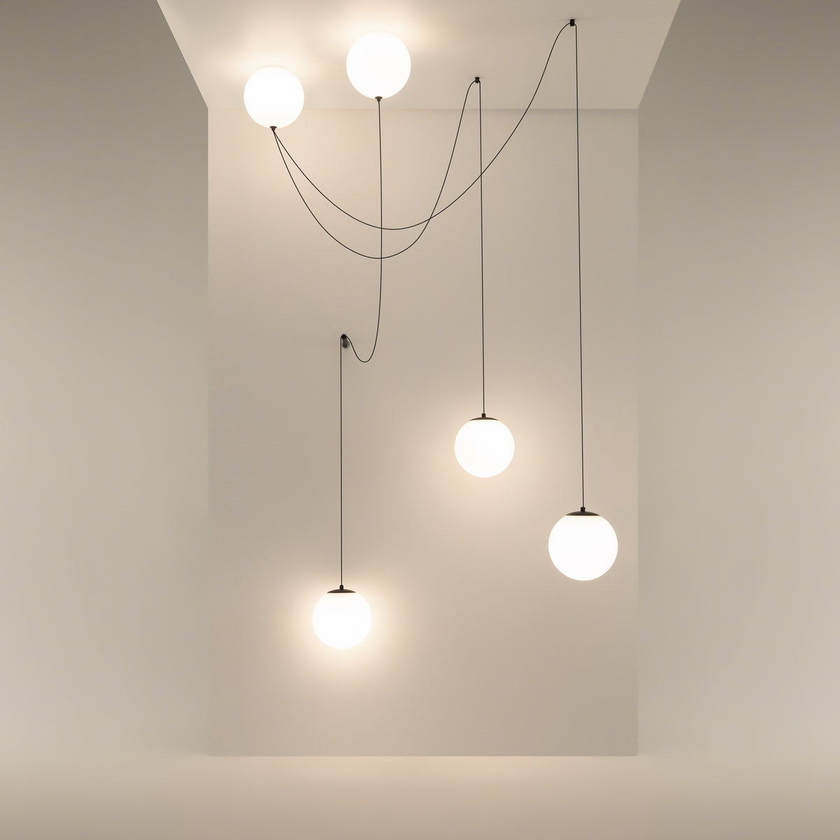 Lampada a sospensione Twins - Maytoni - Nero - MOD427PL-L30B3K1