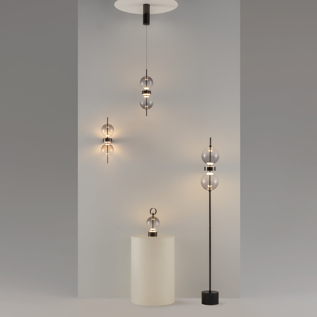 Lampada da terra Double Moon - Maytoni - Nero - MOD478FL-L15B3K