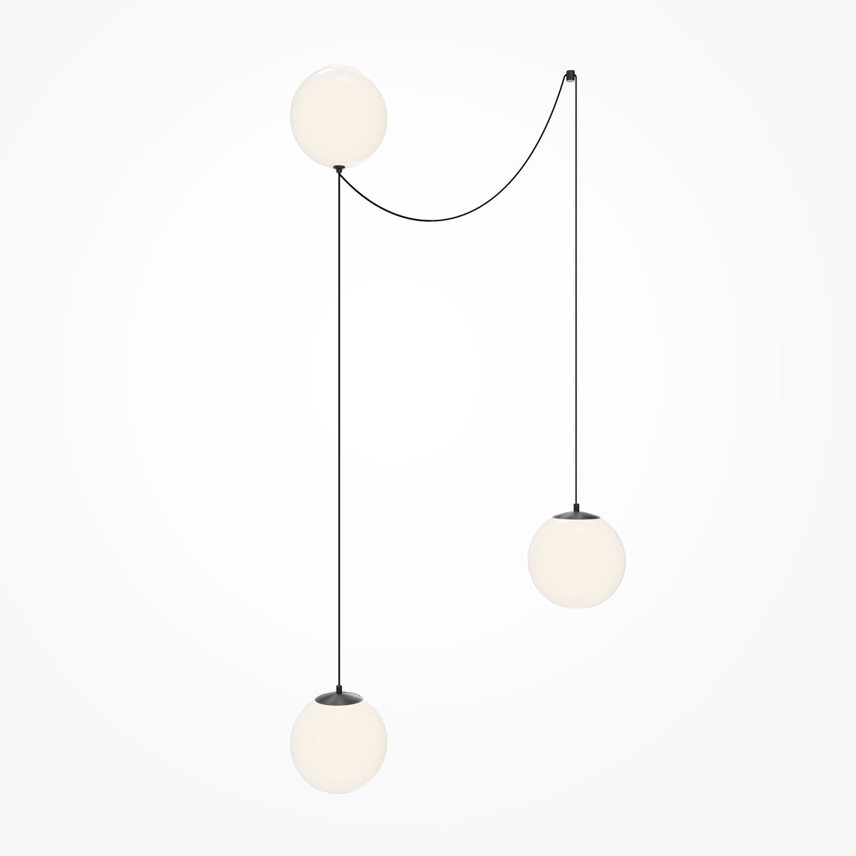Lampada a sospensione Twins - Maytoni - Nero - MOD427PL-L30B3K1